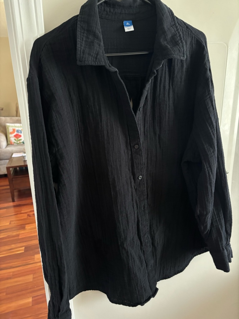 Old Navy Black Button-Back Blouse